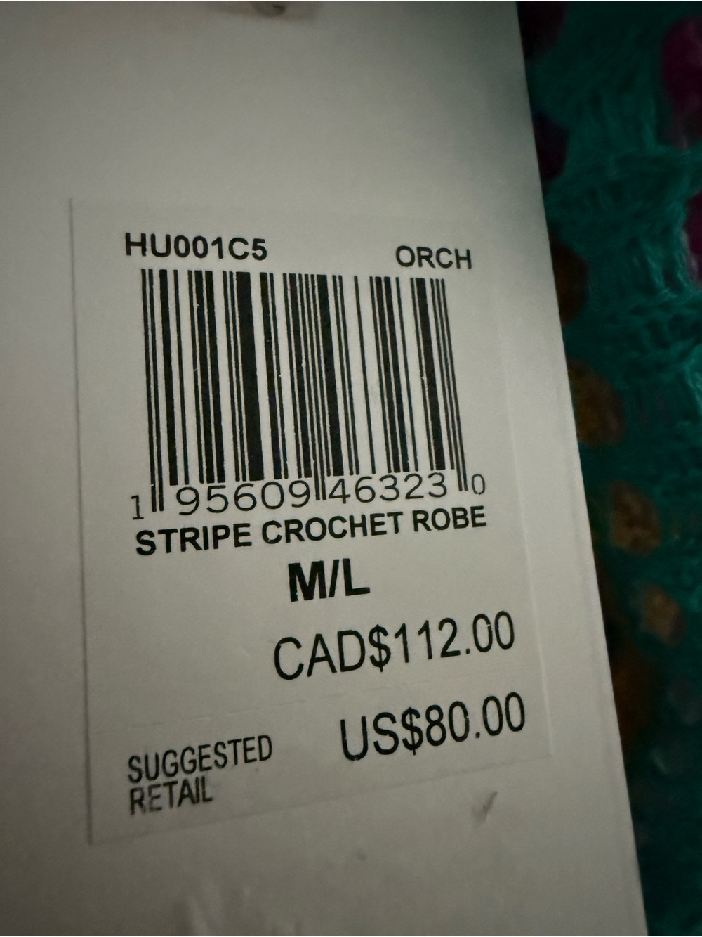 🆕 Hurley Striped Crochet Robe Cover-Up M/L - Picture 5 of 8